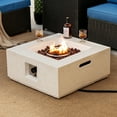 thumbnail image 4 of Costway 28" Terrazzo Fire Pit Table 40,000 BTU Square Propane Gas Fire Pit with PVC Cover, 4 of 10