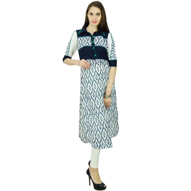 Phagun Kurta Bollywood Vêtements Tunique Kurti Haut Robe en Coton Designer