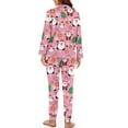 thumbnail image 2 of DISNIMO Womens Pajama Sets Santa Claus Tree Print Women's Button Down Nightwear Pj Sets Long Sleeve Button Down Sleepwear with Long Pajama Pants Christmas Loungewear Nightwear, 2 of 7