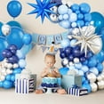 thumbnail image 4 of Blue Silver Balloon Arch Garland Kit, Navy and Pastel Blue Latex Party Balloons With Silver Star Foil Balloon for Birthday, Baby Shower, Wedding, Graduation, Anniversary Party Decor, 4 of 13