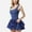 Blue, variant on Women's Sleeveless Fitted Bodysuit Dress with Bubble Hem Skirt and Scoop Neck - Medium, White