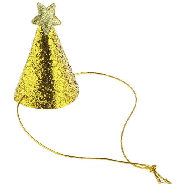 6pcs Baby girl and boy Infant Toddler Glitter Con Lentejuelas De Cumpleaños Cone Hat Oro BLESIY gorro de cumpleaños