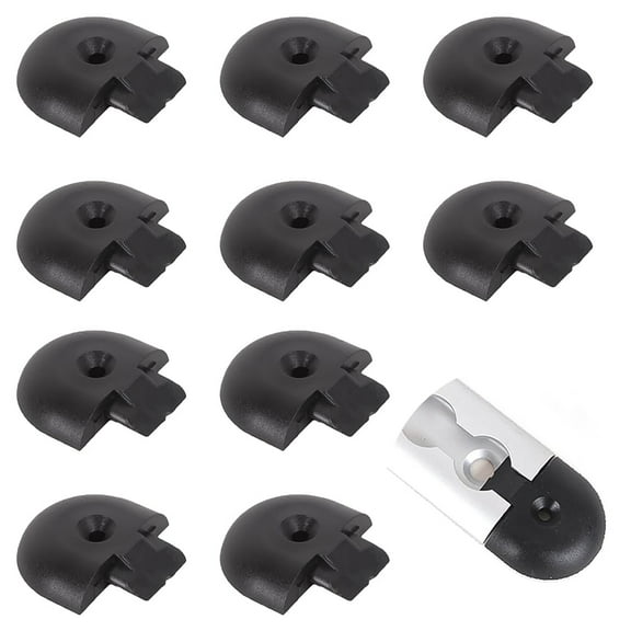Porotmotor End Caps for L Track (44mm Width) Tie Down System Accessories Round Black 10Pack