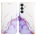 thumbnail image 2 of for Samsung Galaxy S24 Plus PU Leather Wallet case, Marble Pattern Credit Card Holder,Flip Folio Book Kickstand Cover Women Men with Long + Short Strap for Samsung Galaxy S24 Plus, Purple/White, 2 of 6