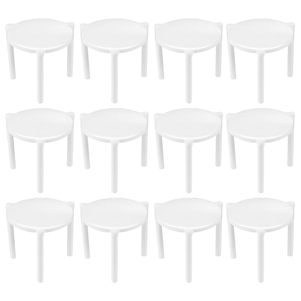 Soporte para pizza de 300 piezas, trípode de plástico blanco, apilable, con fijación para pizza.
