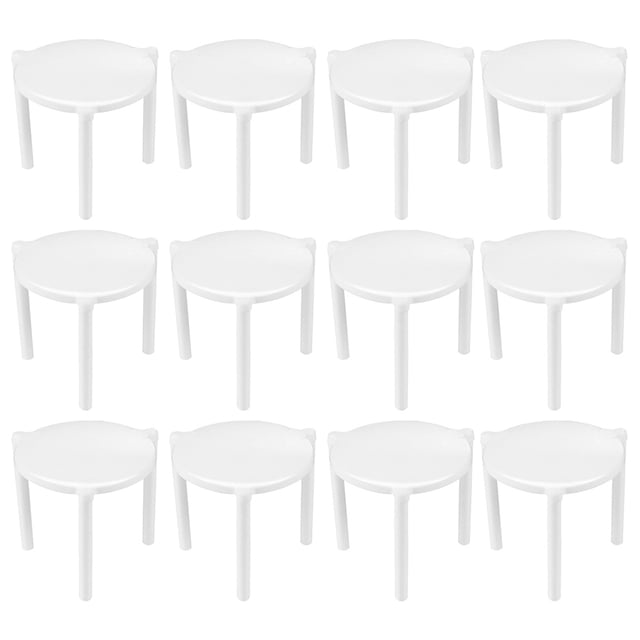 Soporte para pizza de 300 piezas, trípode de plástico blanco, apilable, con fijación para pizza.