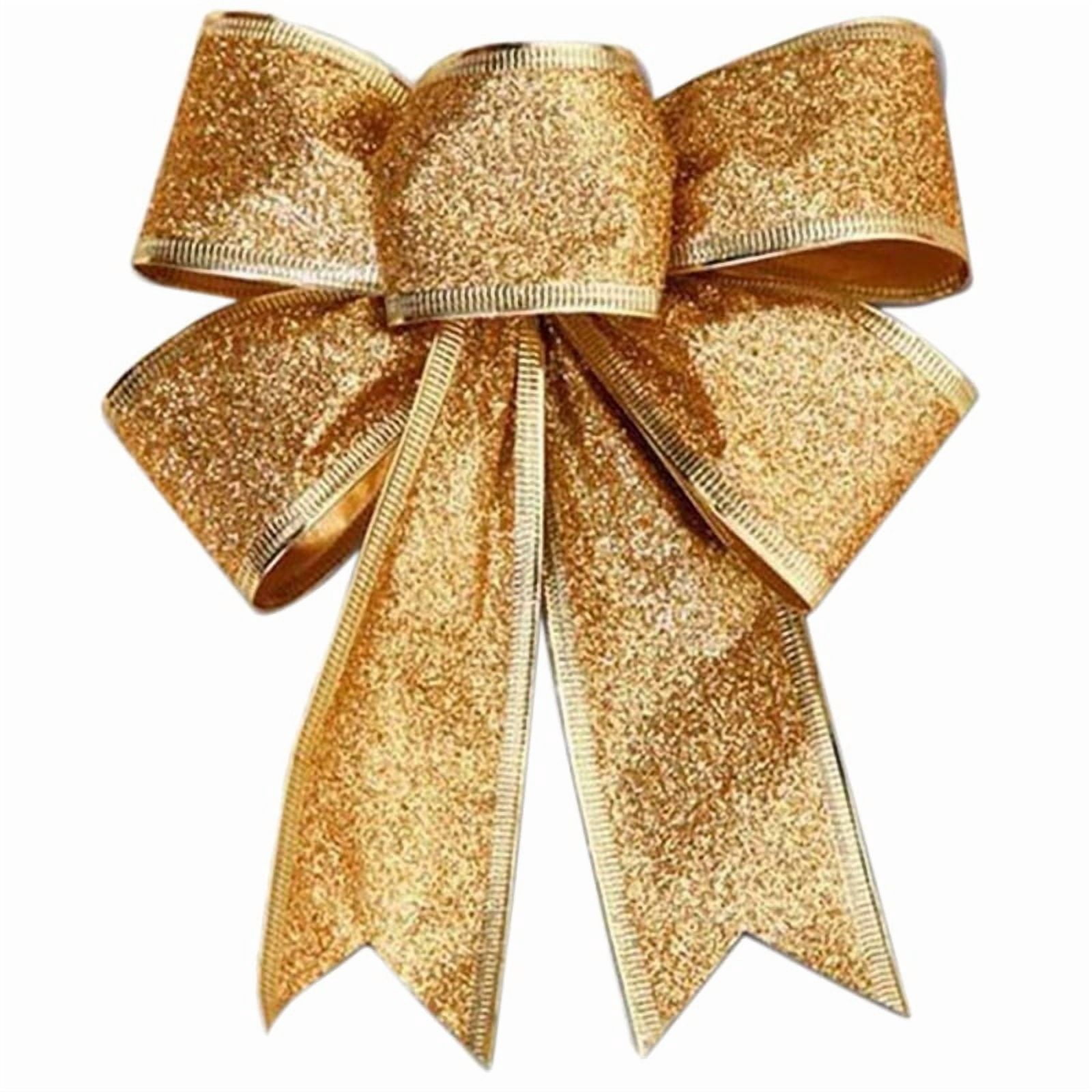 40PCS Christmas Tree Decoration Bows Ribbon Gold 25 X 21cm Xmas Ornaments