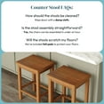 thumbnail image 5 of Now Furniture 24" Counter Stool, Set of 2 Wooden Backless Bar Height Kitchen Stool, Pecan, 5 of 8