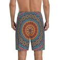 thumbnail image 3 of Naloa Mandala Men's Short Pajama Pants, Lounge Comfort Shorts with Elasticized Waistband and Side Pockets - 3X-Large, 3 of 9