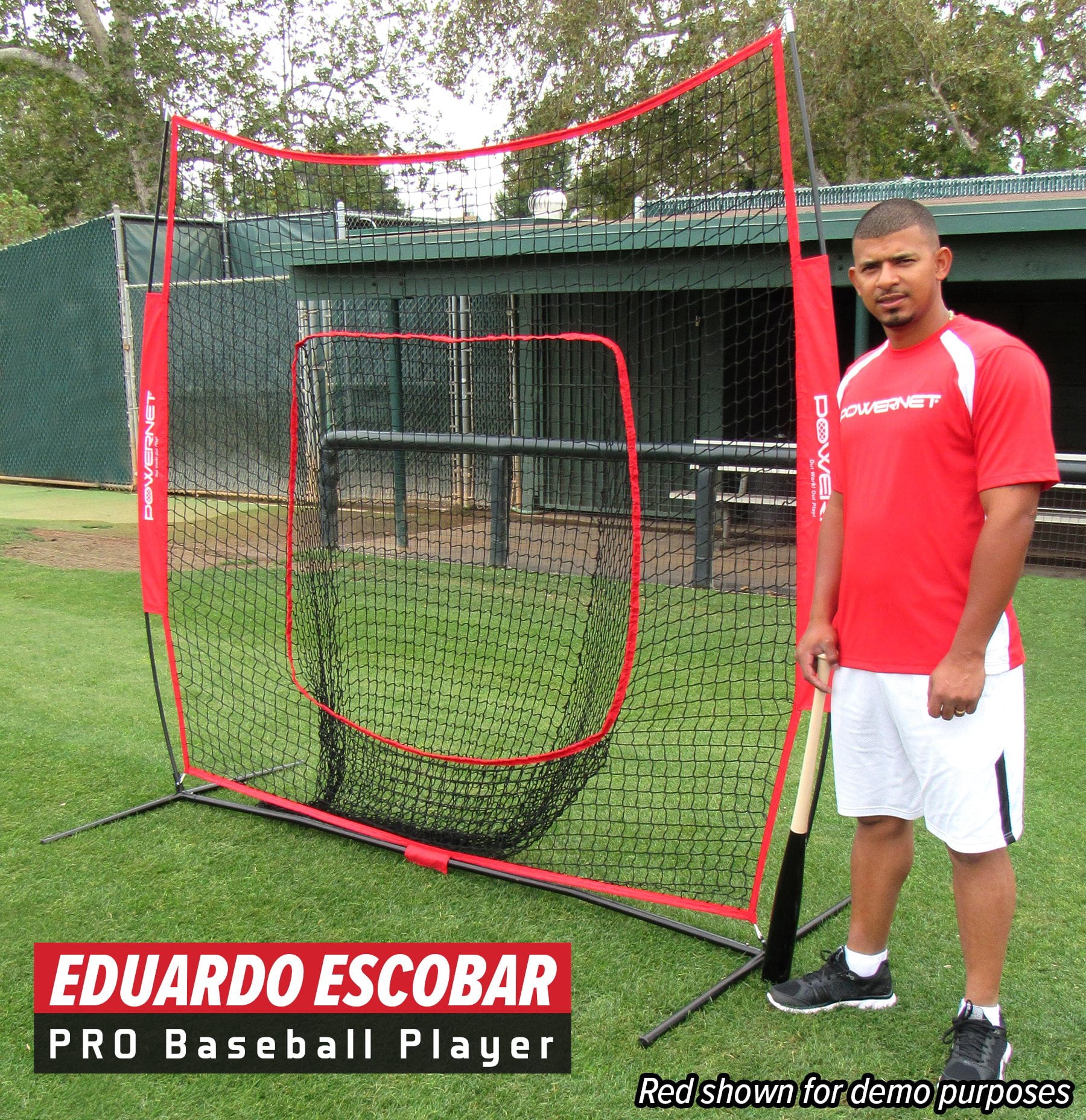 PowerNet Baseball and Softball Practice Net 7 x 7 with Bow Frame & Carry Bag