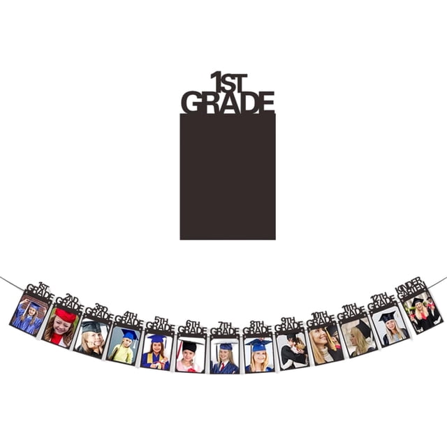 Black Flash Graduation Photo Banner Kindergarten To Graduation Photo Display Banner Suitable for Grade Photos Party Decoration 2026