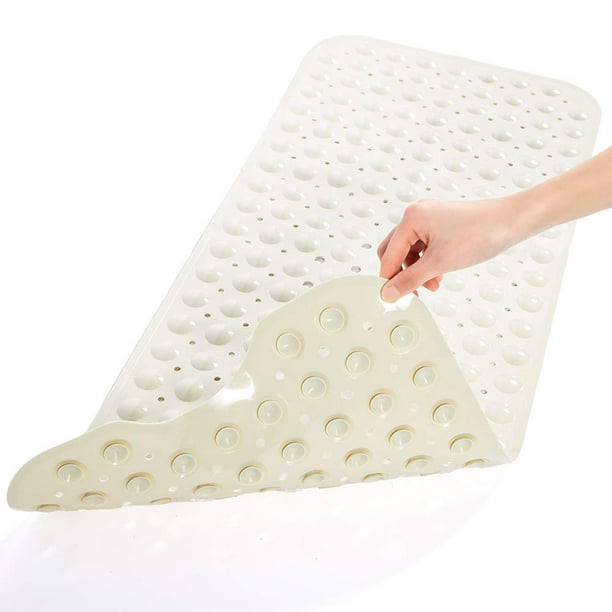 Bathtub Mats Non Slip Bath Mat 39 X 16 Inch Extra Long Shower Mat Bath Tub Mat For Bathroom With Machine Washable Bpa Free For Kids Beige Walmart Com Walmart Com