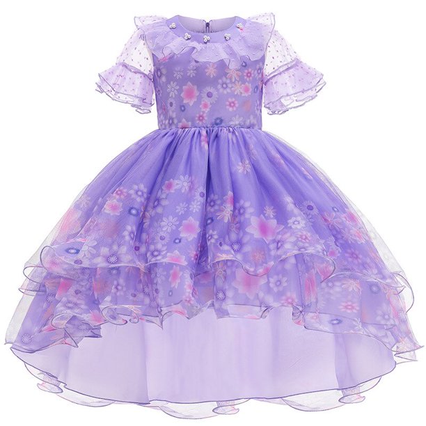 Vestido de princesa Isabela Mirabel, traje de Cosplay Floral de malla, ropa de Encanto para niña, Dolores, fiesta de carnaval, Vestidos para niños Fivean unisex