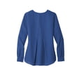 thumbnail image 4 of Port Authority Adult Female Women Plain Long Sleeves Blouse True Blue Medium, 4 of 4