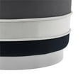 thumbnail image 4 of Posh Living Nicole Miller Binsa Horizontal Striped Velvet Ottoman in Black, 4 of 6