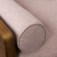 thumbnail image 5 of GDF Studio Jason Mid-Century Modern Tufted Fabric Sofa, Light Blush and Dark Walnut, 5 of 9