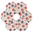 thumbnail image 7 of Yayeee 6 PCS Drink Coasters with Holder Set Woven Absorbent Round Tabletop Hot Pad, Star Spangled Helmets, 7 of 7