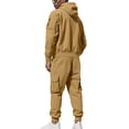 thumbnail image 5 of MXALUOB Men's Tracksuits Cargo Jogger Set Full Zip Hoodie & Elastic Waist Pants 2 Piece Outfits Casual Athletic Clothing for Hiking, 5 of 7