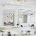 thumbnail image 2 of VIPLOOK Framed Wall Mounted Bathroom Vanity Mirror 48" * 32" - Brushed Gold, 2 of 10