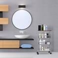 thumbnail image 7 of NEX 3-Tier Rustic Kitchen Cart MDF Wood Top and Metal Frame, Silver, 7 of 7