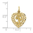 thumbnail image 2 of 14k Yellow Gold Solid Satin Letter Name Personalized Monogram Initial P Charm 17.54x15mm Wide Pendant Necklace for Women, 2 of 2