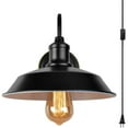 thumbnail image 5 of Vintage Plug in Wall Light Retro Black Finish Wall Sconce, E26 Base Wall Lamp Suitable for Bedroom/Living Room/Korridor/Dining Room/Kitchen/Cafe,b, 5 of 7
