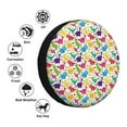 thumbnail image 4 of Wukai Colorful Dinosaurs Print Spare Tire Cover for RV Trailer,Waterproof PVC Faux Leather Wheel Cover Fit for Truck,Trailer,RV,SUV,Camper and Most Vehicle-16 inch, 4 of 6