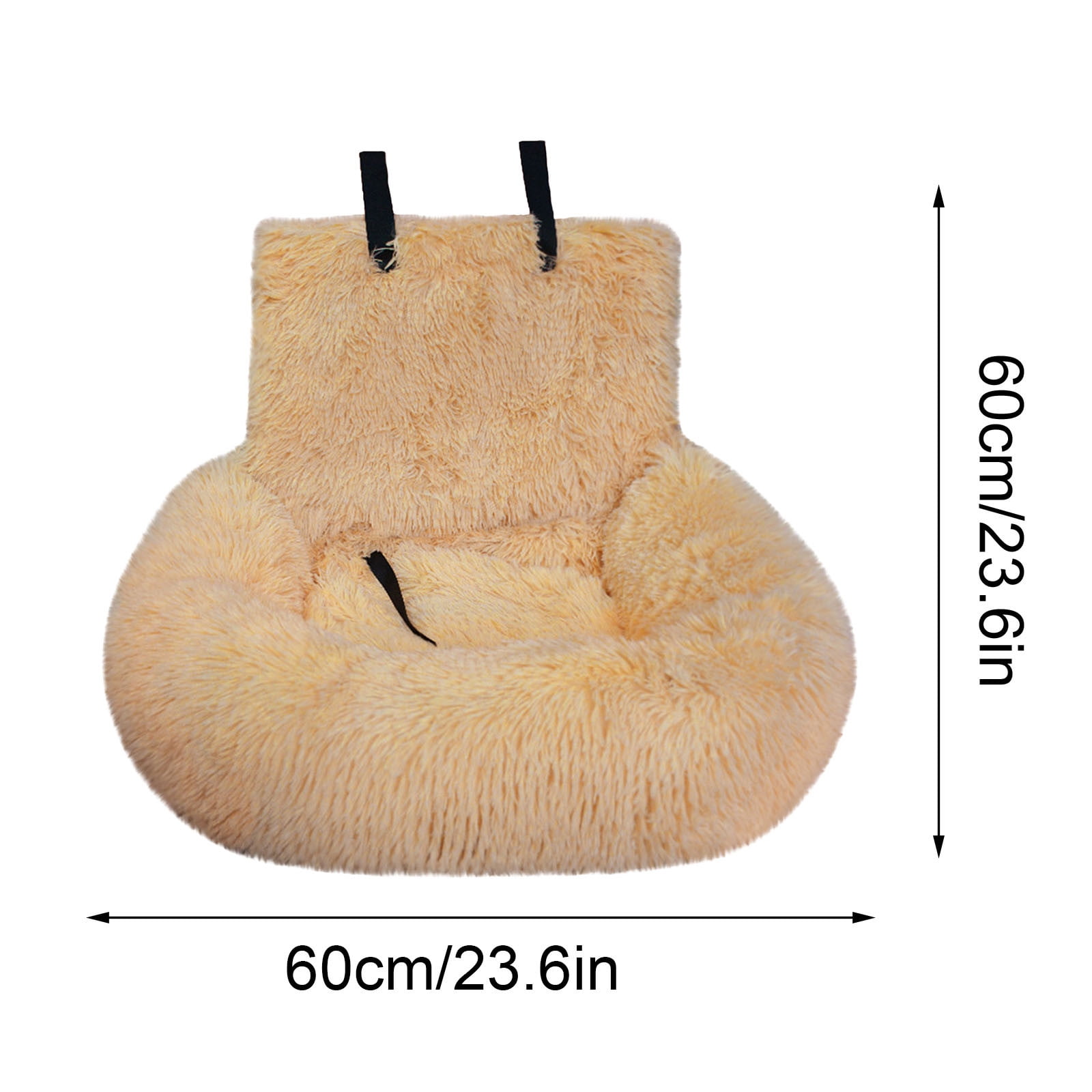 DAMAI Car Seat for Dogs - Fluffy Safety Pet Car Seat with Removable Cushion, Travel Bed for Small & Large Dogs, Easy to Clean,Pets Bed for Travel with Thick Cushion ( 60 * 60cm/23 * 23in)