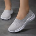 thumbnail image 2 of kamemir Comfortable Walking Shoes Women Women's Slip-on Sneaker, Wide Width Available(Z-White,7), 2 of 4