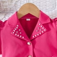 thumbnail image 4 of 3-8Y Kids Blazer Outfits For Girls Cool Puffy Mesh Lace Beading Blazer Coat and Mesh Lace Skirt 2pcs Children Clothing Sets, 4 of 9
