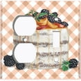 thumbnail image 2 of Metal Light Switch Wall Plate Outlet Cover (Vanilla Chocolate Peach Fruit Berry Cake - Single Duplex Single Toggle), 2 of 2