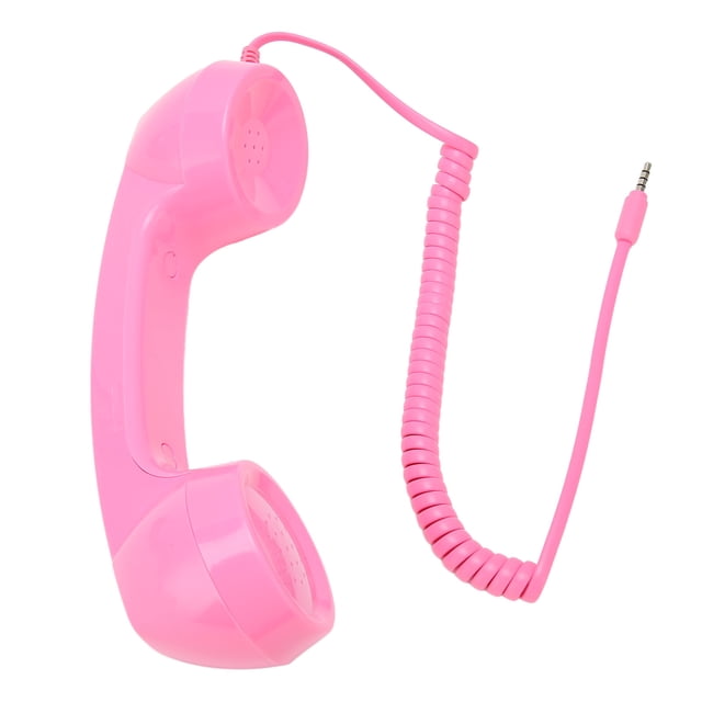Replacement Telephone Handset,Retro Cell Phones Handsets, Mobile Phone Telephone Receiver With 9 Feet Coiled Cord,One Touch Answer,Volume Control,Sound Switch,3.5mm Sound Plug
