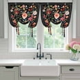 thumbnail image 5 of Tie Up Curtains for Windows Black Floral Valance Adjustable Balloon Curtain Farmhouse Vintage Flower Tie Up Shades for Kitchen Living Room Bedroom Privacy Curtain Drape 34x45 Inch, 5 of 9