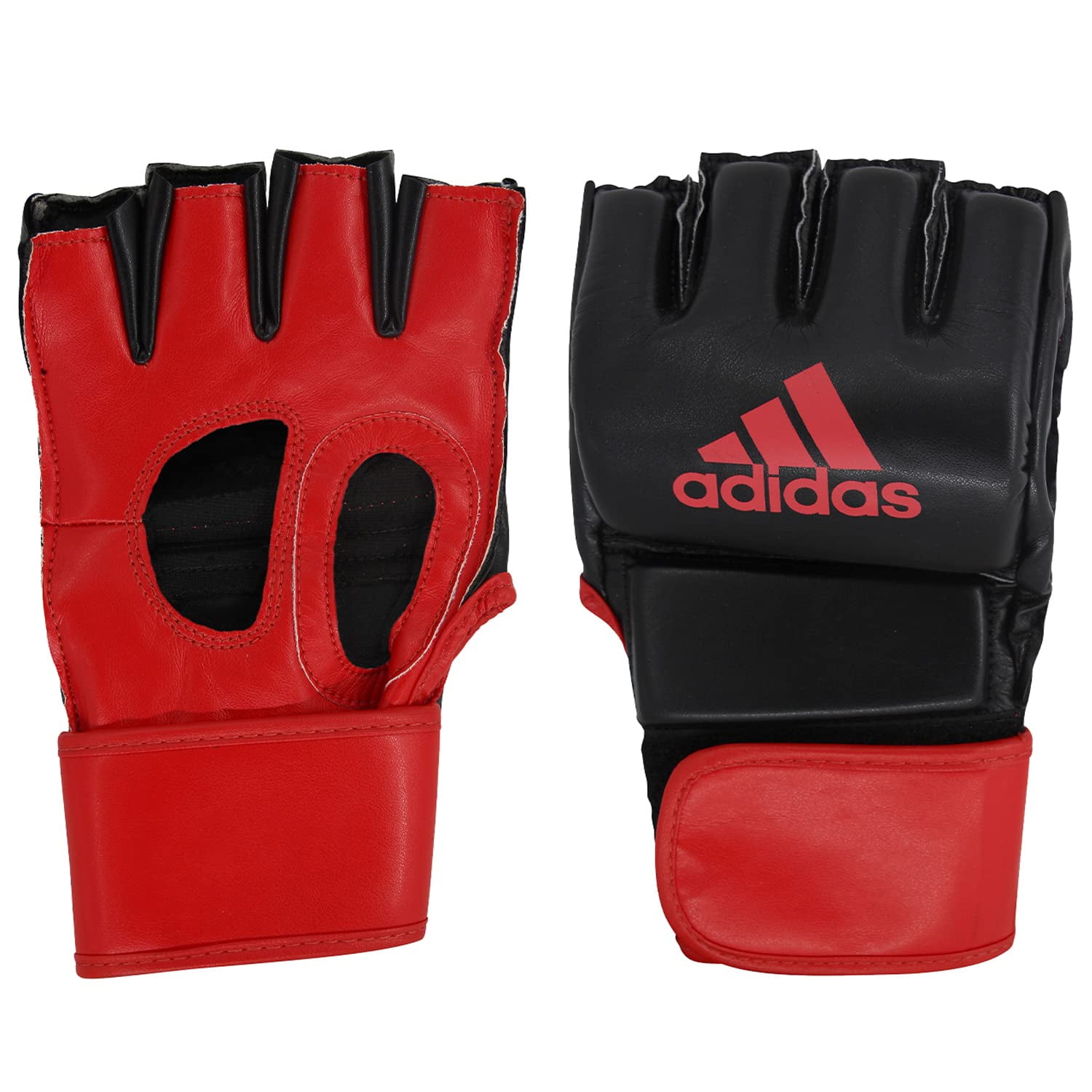 Adidas MMA Gloves Grappling Gloves, for Men & Women, Black/Chromium Red,  Small, Weight 4 oz.