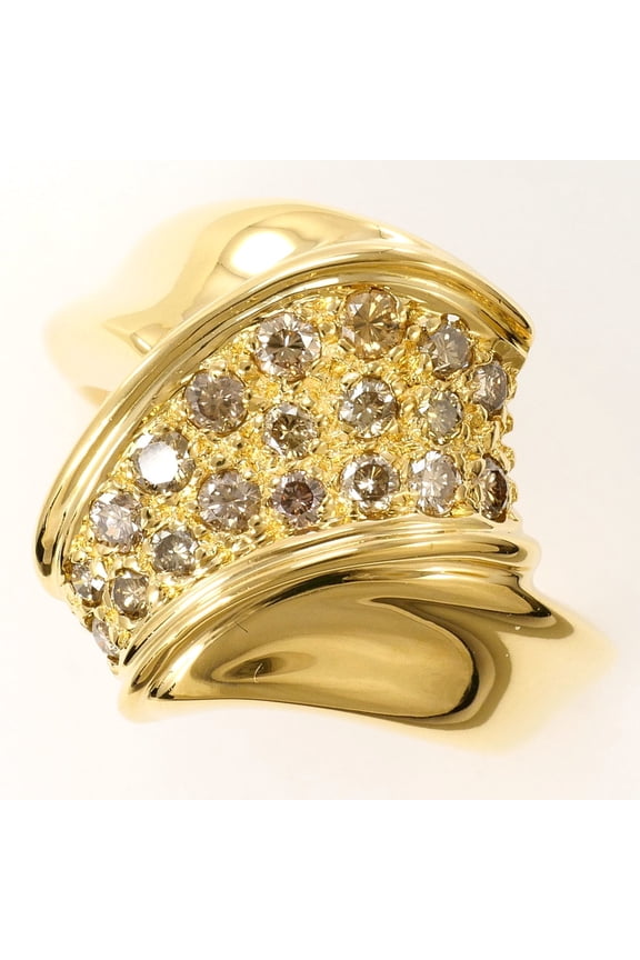 Pre-Owned 18K (18-karat) Yellow Gold Ring with Brown Diamond (0.51 ct), Certificate of...