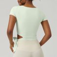 thumbnail image 4 of VBVC Short Yoga Crop Tops for Women,Women's Slimming Side Strap Top,Ladies V-Neck Cropped Athletic Shirts Gym Tee T-Shirts,*Green,Size M, 4 of 4