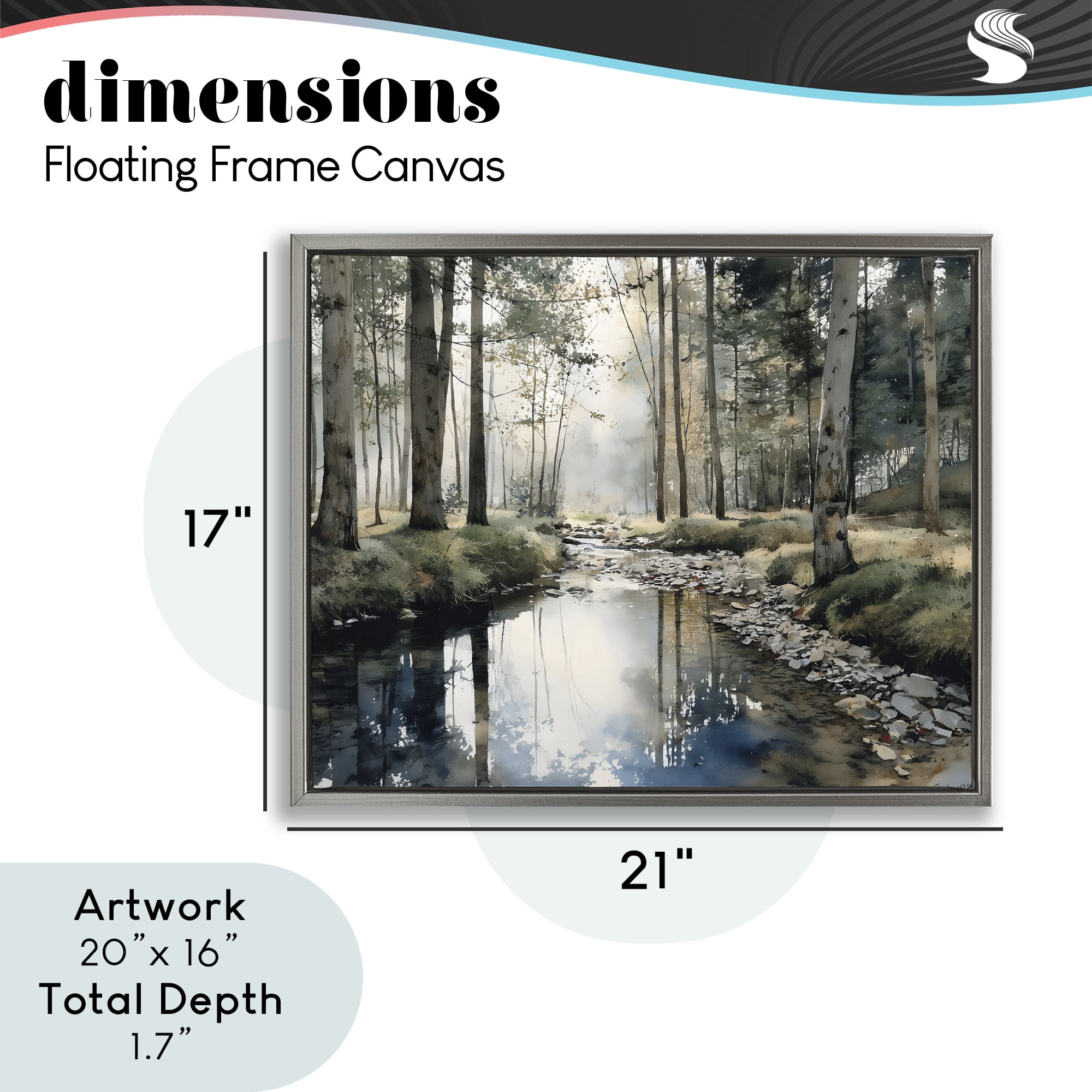 Stupell Industries Woodland Wonder Creek Gray Framed Floater Canvas Wall Art, design by Franklyn Gregory