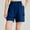 Blue, variant on CheerKidz Shorts for Women's Casual Above the Knee Length Elastic Waist Solid Color Shorts Lightweight Summer Half Short Pants with Pockets(Black,2XL)