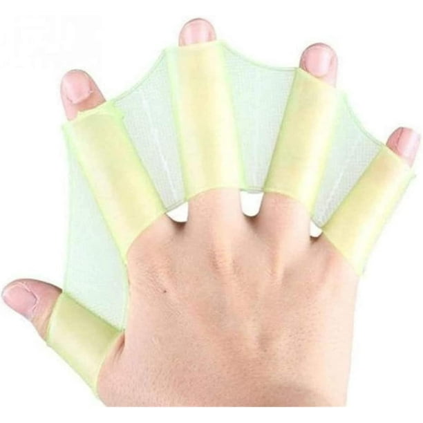 2 pares de guantes de natación de silicona tipo rana con dedos palmeados entrenamiento acuático resistencia al agua fitness paleta aeróbicos para hombres mujeres niños