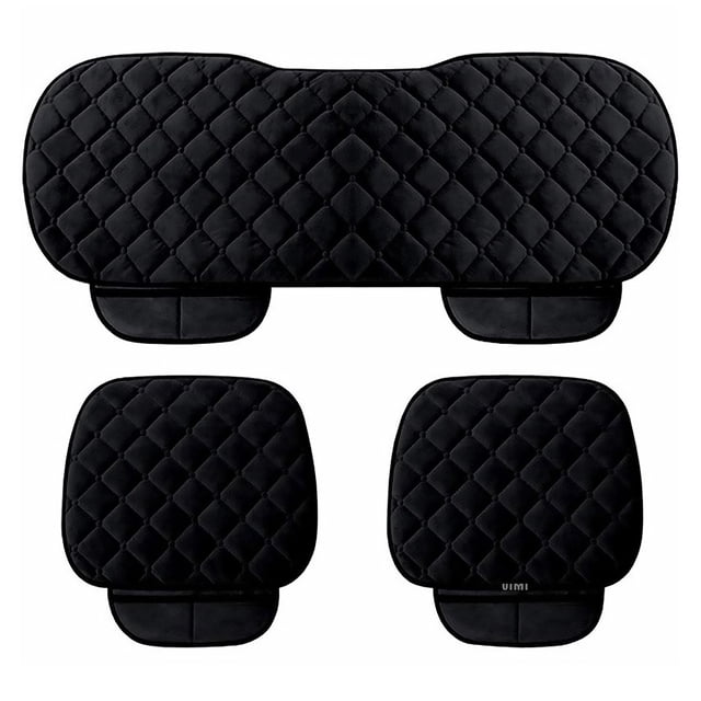 Set De 3 Cojines Para Asiento De Automóvil Delantero Y Trasero Negro VIMI