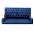 thumbnail image 4 of GDF Studio Leona Modern Glam Tufted Velvet Wingback Loveseat, Navy Blue and Dark Brown, 4 of 6
