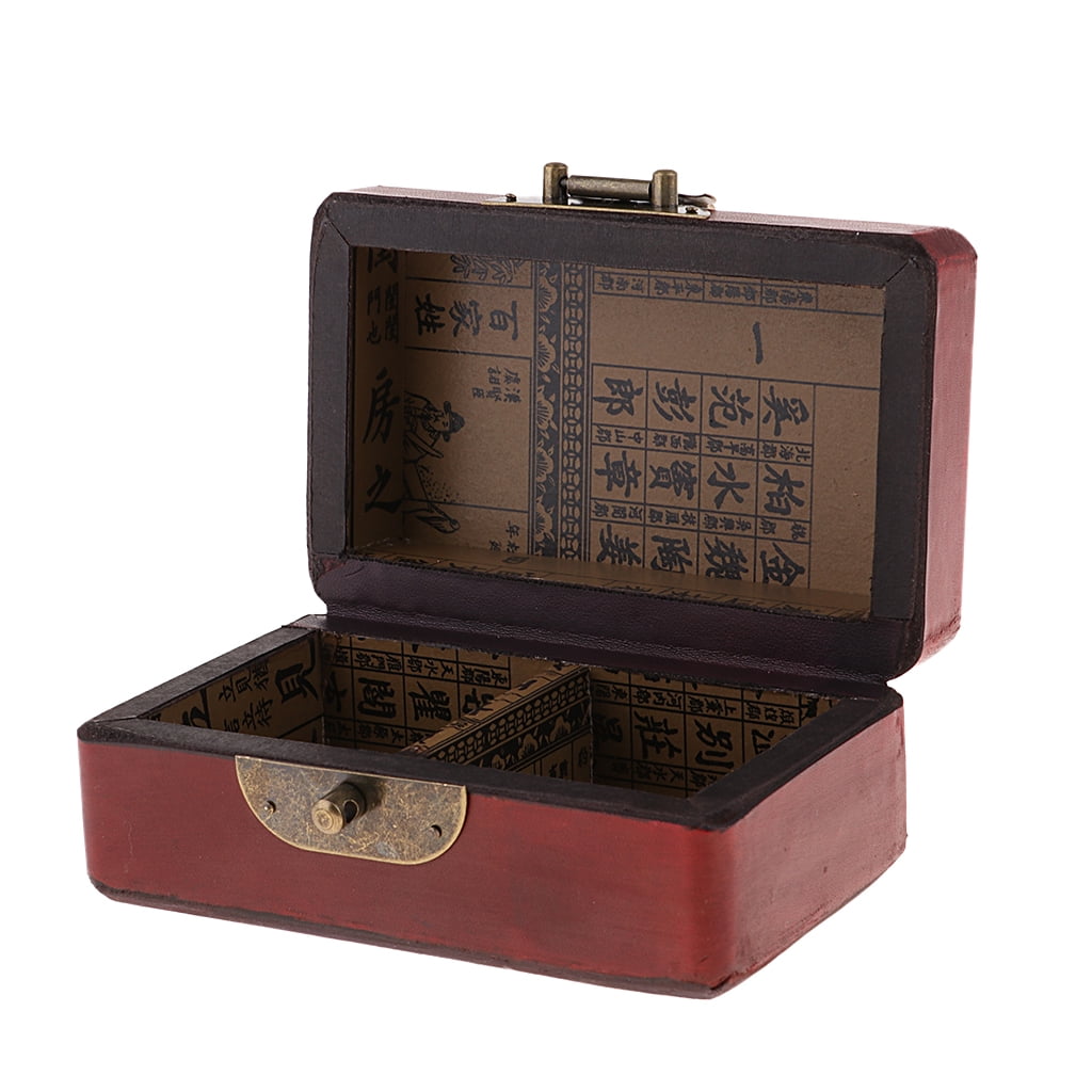 1Pc Dragon and Phoenix Print Jewelry Treasure Case Trinket Storage Chest Box 