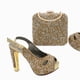 thumbnail image 2 of Conjunto de zapatos y bolso italianos de diseño italiano en color dorado para mujer, zapatos nigerianos de tacón alto con punta abierta y bolso a juego, 2 of 5