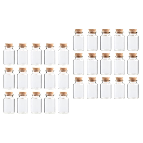 unbranded 40 pcs Cork Glass Bottles Transparent Wish Jars Mini Storage Bottle Tea Subpacking Bottles Flower Tea Bottle for Home Party (30x50mm 20ml)