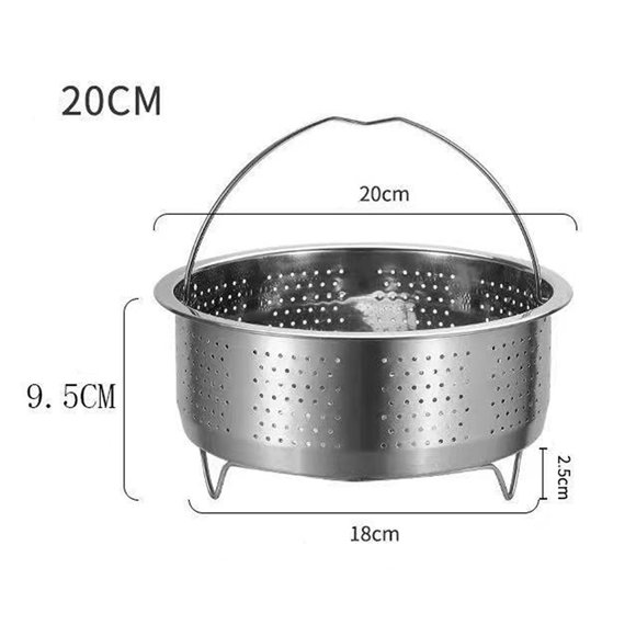 Luckyn Steamer Insert Steamer Pot Stainless Steel Basket Rice Steamer Pressure Cooker, 1 Pcs Silver Steamer Pot