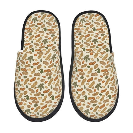 Balery Set With Peanut Slient Indoor Furry Fleece Comfort House Shoes Soft Non-Slip Home Shoes Cotton slippers House Slippers-- Medium