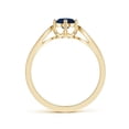 thumbnail image 2 of Angara Natural 0.6 Ct. Blue Sapphire with Diamond Classic Ring in 14K Yellow Gold for Women (Ring Size: 3.5), 2 of 8