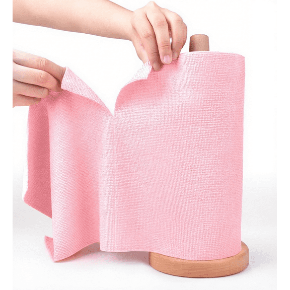 A Roll Microfiber Cleaning Cloth Roll, Tear-Away Reusable Microfiber Paper Towels, Lint-Free, Washable, 20 Sheets for Kitchen, Car, Dishes, and Sensitive Surfaces