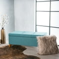 thumbnail image 5 of Noble House Haden Teal Fabric Storage Ottoman, 5 of 10