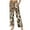 Cow Leopard Print Beige Brown, variant on White Marble Print Womens Wide Leg Palazzo Pants with Adjustable Tie Knot High Waist Soft Casual Trousers Trendy Lightweight Lounger Slacks with Pockets, XXL